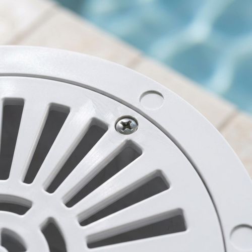 Plastic Pool Drain Fitting White Swimming Pool Drain Circular Fixing Holes — image 6