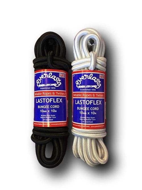 EVERLASTO LASTOFLEX BUNGEE ROPE SHOCK CORD BLACK WHITE 3MM 4MM 5MM 6MM 8MM 10MM