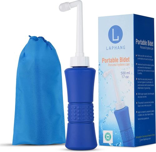 Portable Bidet 500Ml Blue Peri Bottle with Waterproof Pouch and Cap ? PP + TPR,  — image 1
