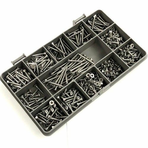 410 ASSORTED A2 STAINLESS 6g 3mm POZI CSK WOOD SCREWS SCREW DIY COUNTERSUNK KIT