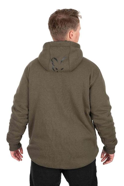 Fox Green & Black Sherpa Fleece Lined Hooded Jacket - Hoody / Hoodie — image 3
