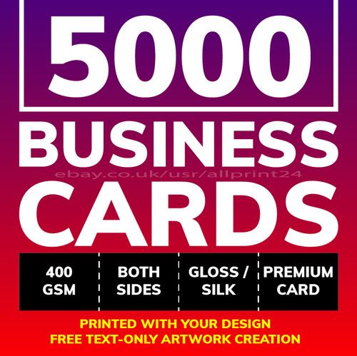 5000 Business Cards Printed Double Sided 400 GSM Premium Colour Printing