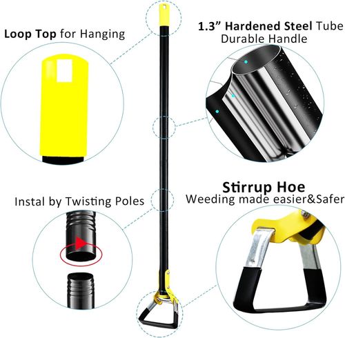 1.2m Stirrup Hoe Weeding Loop Hoe Garden Hand Hoe Loosening Soil Weeding Tool — image 4
