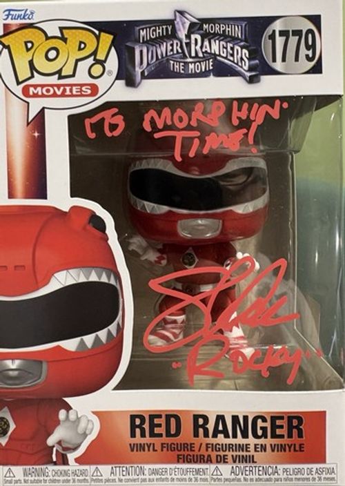 Power Rangers Steve Cardenas Signed Red Ranger Funko 1779 GENUINE-Signed