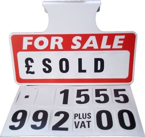 10 Red For Sale Sign Board, Car Price/Pricing Sun Visor Vehicle/Auto Price Kit