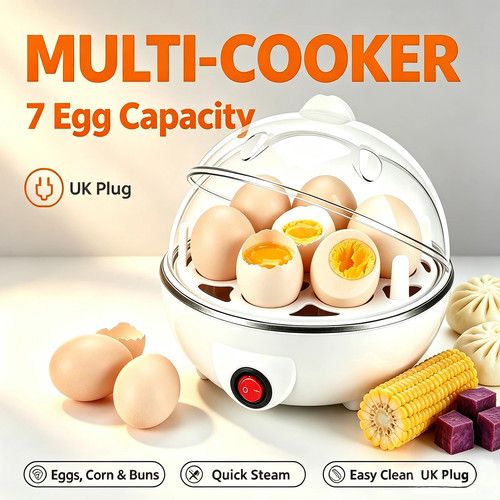 Electric Egg Boiler-Stainless Steel Egg Cooker Poacher Streamer Fits Eggs