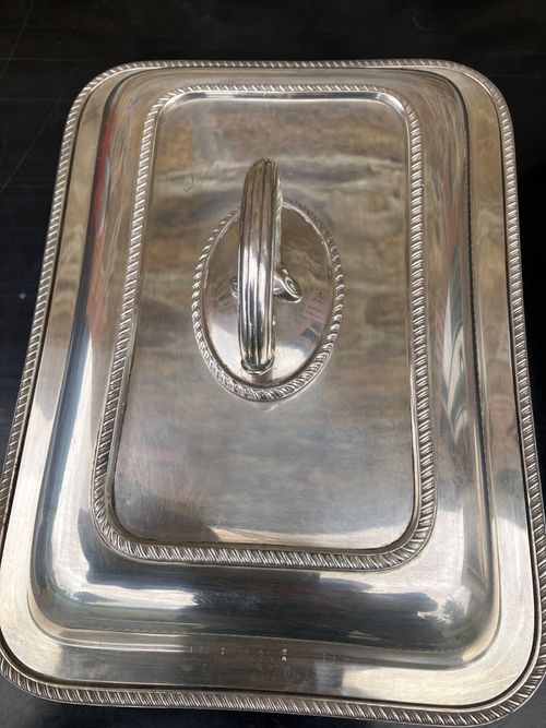 Silver plated lidded serving dishes tureens vintage — image 3