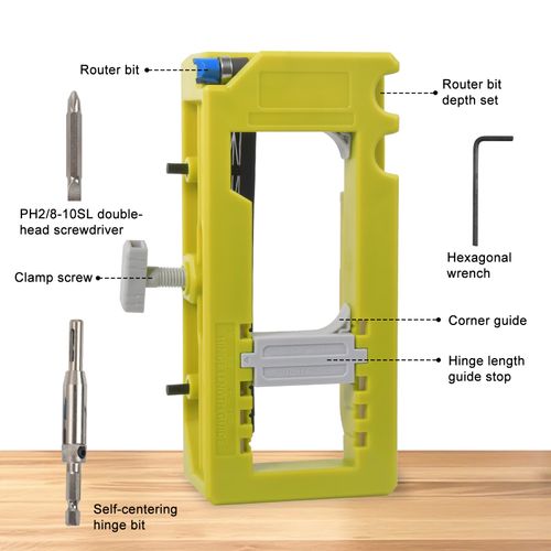 Door Hinge Routing Jig Stable Easy Installation Hinge Router Template Adjustable — image 7