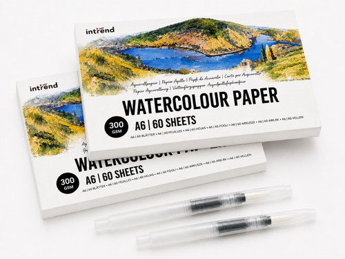 A6 Watercolour Paper Pad 300gsm 60 Sheets Water Tank Brush Artist Drawing