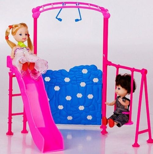 Doll House Plastic Doll Amusement Park Slide Swing Accessories for 11.5in Dolls