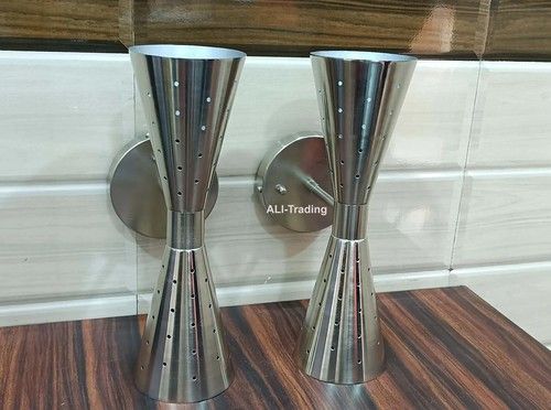Atomic 50's 60's style mid-century modern bow tie dual cone wall sconce lamp
