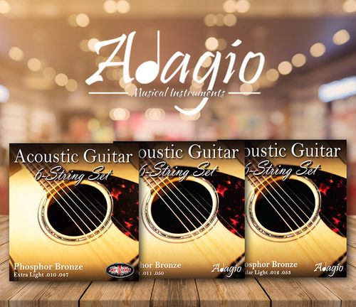 ACOUSTIC GUITAR Strings Phosphor Bronze Set Light 11-50 - 11s  Pack Adagio Pro — image 8