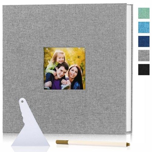 Linen Self Adhesive Photo Album 40 Pages Black 6x4 5x7 8x10 Scrapbook