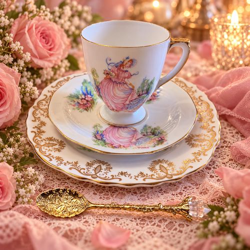Vintage Spode Pinkie Coffee for Two Gift Set | Fine Bone China with 22ct Gold — image 4