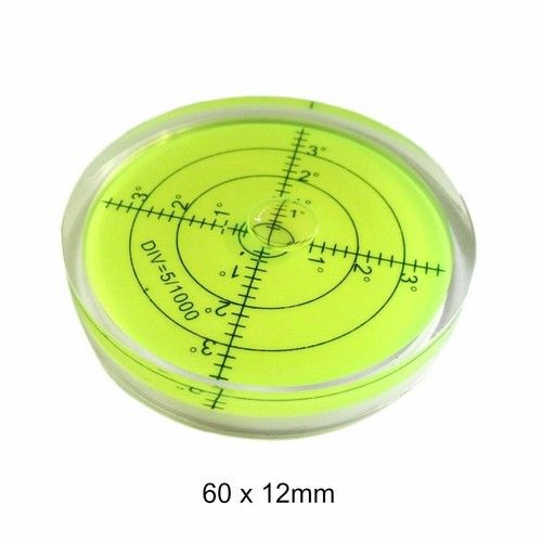 Spirit Level Bubble 60mm x 12mm Clear Round Bullseye for Caravan Shelf Levelling