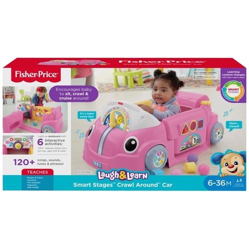 Fisher Price Laugh & Learn Smart Stages Crawl Around Car Baby Activity Toy Pink — image 8