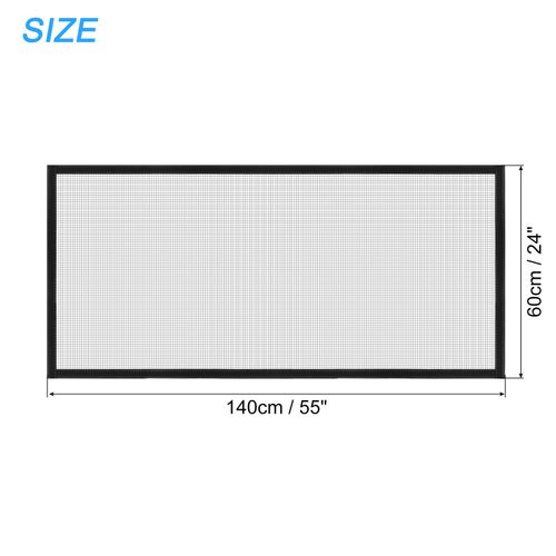 Window Screen Mesh, 24" x 55" Fiberglass Net Mesh Grey Frame Hook and Loop — image 2