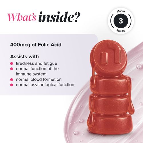 Folic Acid 400mcg | Pregnancy Vitamins Vegan Folate Supplement Gummy — image 3