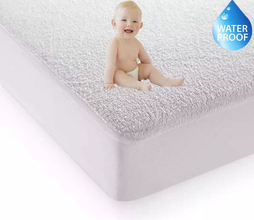 Non-Noisy Waterproof Mattress Protector Fitted Double Bed Cover Anti Allergy Bed — image 7