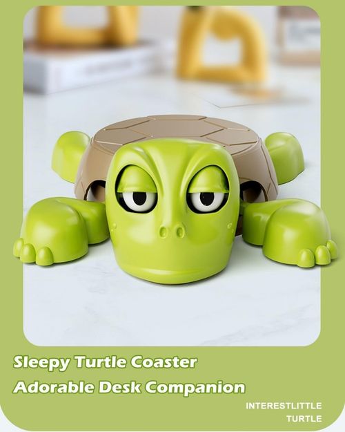 Turtle Funny Coaster, 3D Printed Turtle Cup Holder with Open Eye Trutle Coaster — image 3