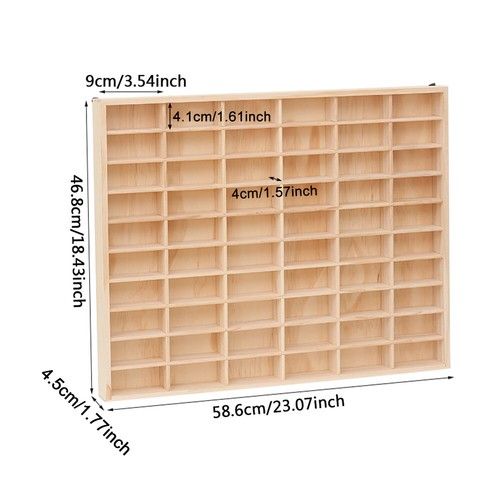 New 60 Grids Wooden Toy Car Display Case for 1/64 Model Matchbox Model Diecast