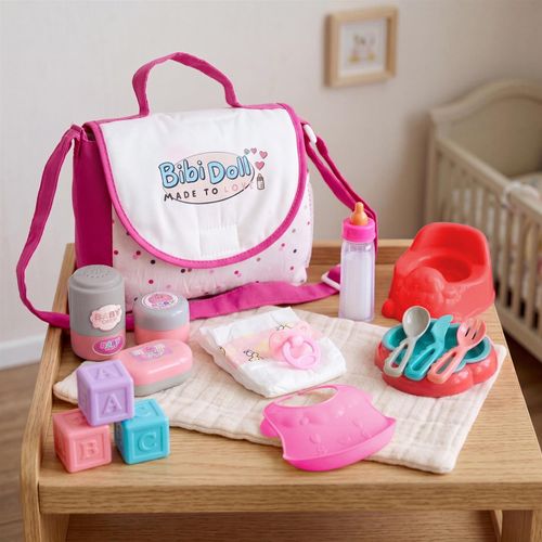Baby Doll Changing Bag with Accessories Nappy Mat Magic Milk Bottle Feeding Toy — image 8