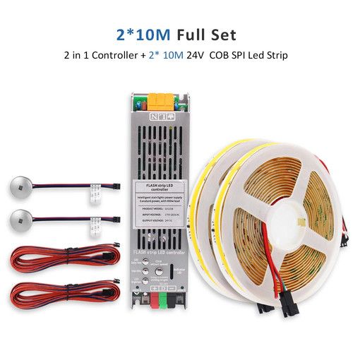 5M-15M WS2811 COB Running Water Strip Light for 24V 400W PIR Motion Sensor LED