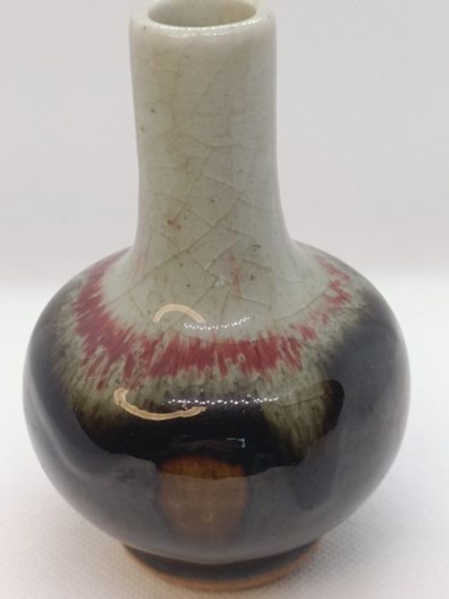 RARE ANTIQUE CHINESE PORCELAIN CHUN GE TYPE JUN WARE FLAMBE VASE 18th CENTURY