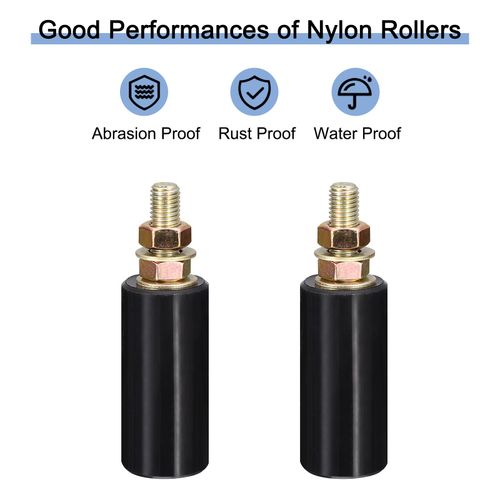 Slide Gate Guide Roller with L Post Bracket 3" Dual Nylon Rollers Black — image 3