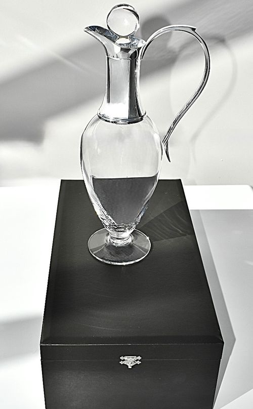 Sterling Silver & Crystal Claret Jug By Mappin & Webb, Original Box,Unused 1064g — image 2
