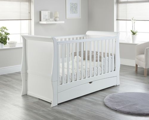 Sleigh Baby Wooden Cot Bed with Drawer convertible to a Toddler Bed High Quality — image 1