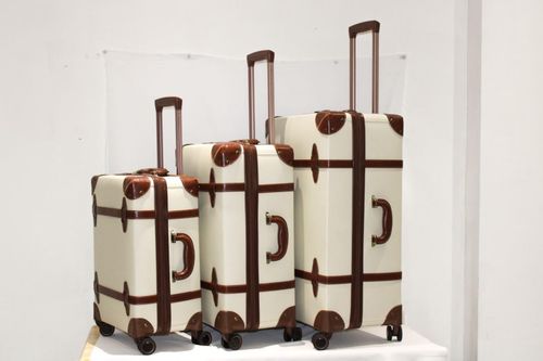 Vintage Hard Shell 3-Piece Luggage Set Chequer Multicolour,Spinner,Check TSA Lck — image 9