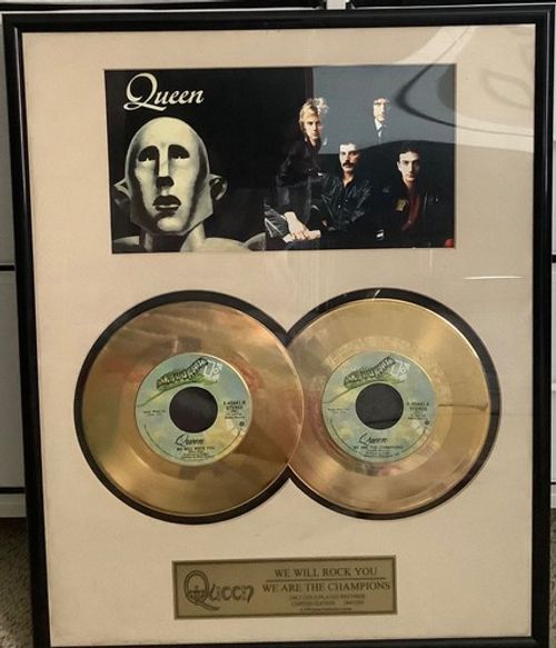 Queen We Will Rock You Gold Disc (Limited Edition) with authentication card