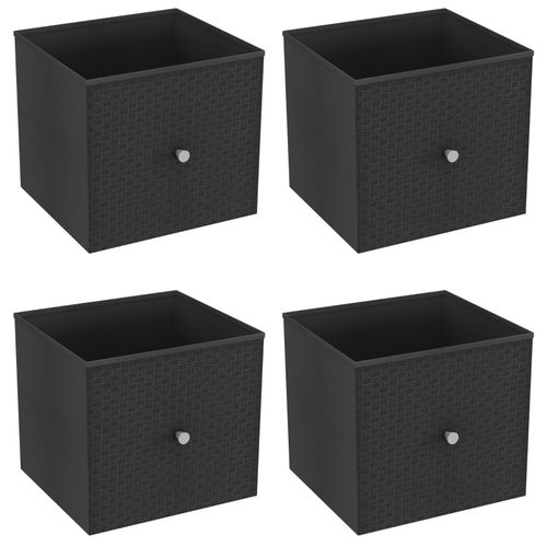 Foldable Woven Fabric Storage Cube Box Drawer Insert Organiser Basket w/ Handle — image 4