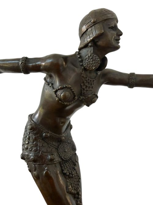 Large ART DECO style bronze figure on marble base DANCER — image 8