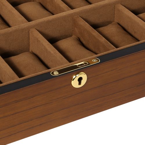 6/10/12 Grids Wooden Watch Box Glass Lid Jewelry Display Organizer Storage Case — image 6
