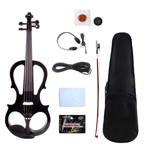  Electric Viola 4 String16inch Silent Pickups Practice Ebony Viola with case bow