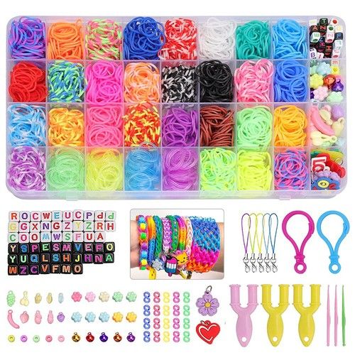 4800pcs Rubber Loom Bands Kit Children Mult-color Make Woven Bracelet DIY Gift~