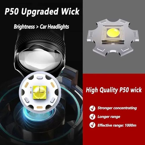 990000000Lumens High Powered Super Bright Flashlight Led Rechargeable Torch Lamp — image 6