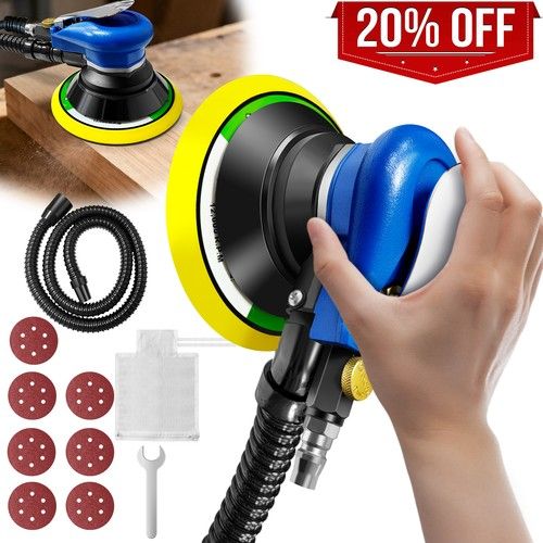 11000RPM 6INCH AIR RANDOM ORBITAL PALM SANDER 150MM PAD HAND POWER POLISHER UK