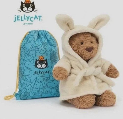Jellycat Bartholomew Bear Bathrobe plush doll Brand New With Tag Dust Bag!