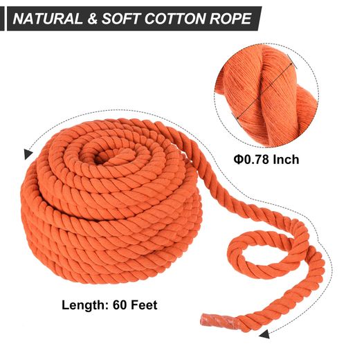 60’ Tug of War Rope for Adults Field Day Games Party Carnival Family Game Orange — image 2
