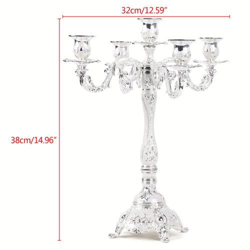 Candelabra Candle Holders 5 Arm Metal Candlestick Stand For Candles — image 2