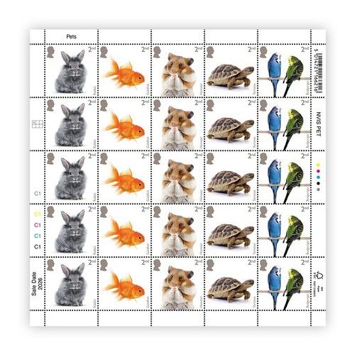 Pets 2nd Class Stamps Sheet of 25 from Royal Mail