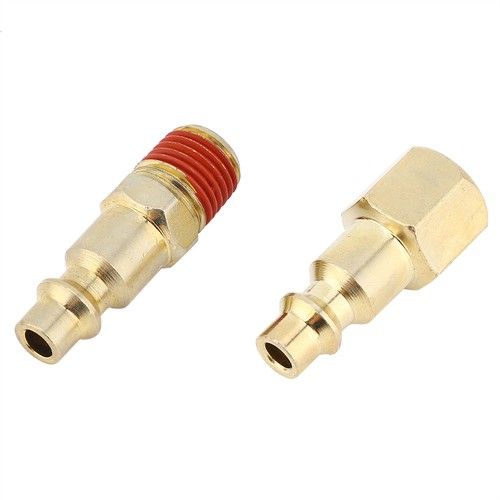 12x Quick Coupler Pneumatic Brass Plated Iron Quick Fitting Connector NPT 1/4in