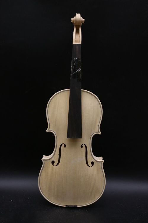Master White Violin Unfinished 4/4 Tiger Flame Maple Spruce Handmade Violin — image 9