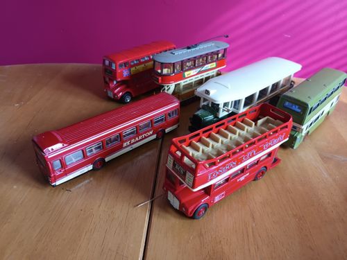 Lot of 6 Diecast Model Buses & Coaches Including London Bus, Tram and Coach — image 5