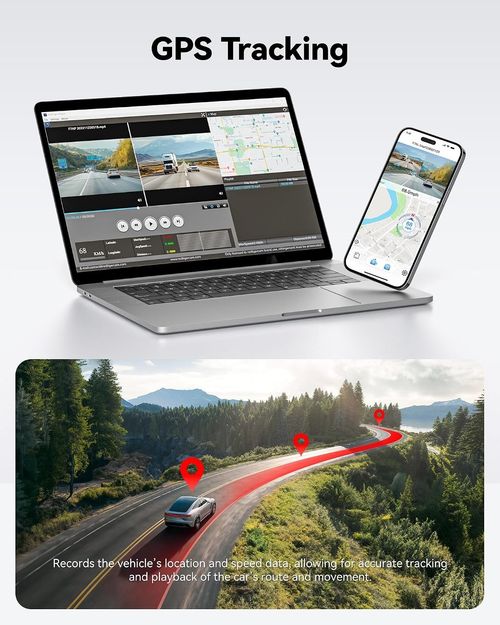 REDTIGER 4K Car Dash Cam Front & Rear with GPS WiFi Loop Recording G-Sensor — image 5