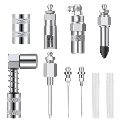 8pcs Grease Gun Injector Needle Dispenser Nozzle 90 Degree Coupler Adapter Tool — image 1