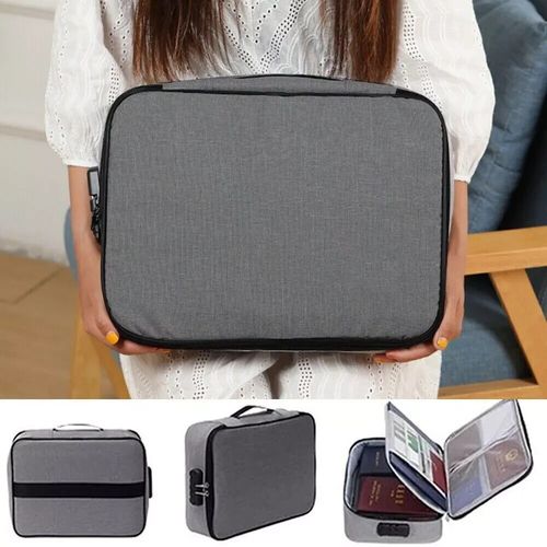 2 x Fireproof Document Box W/Locks Waterproof File Storage Organizer Safe Bag — image 2